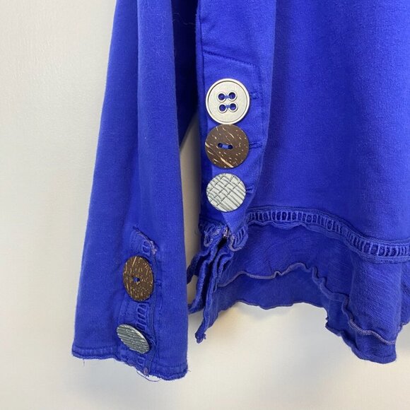 Neon Buddha Royal Blue Button Top - Picture 3 of 12